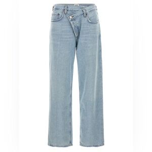 Agolde Criss Cross Crossover jeans denim V button fly size 26 blue